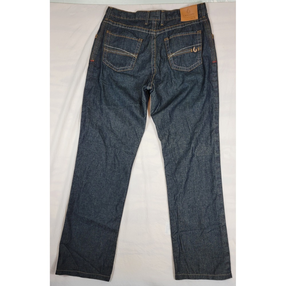 Lapco FR Flame Resistant Work Jeans Mens 36x34 Dark Indigo Denim P-INDM10 CAT2 - Picture 5 of 10